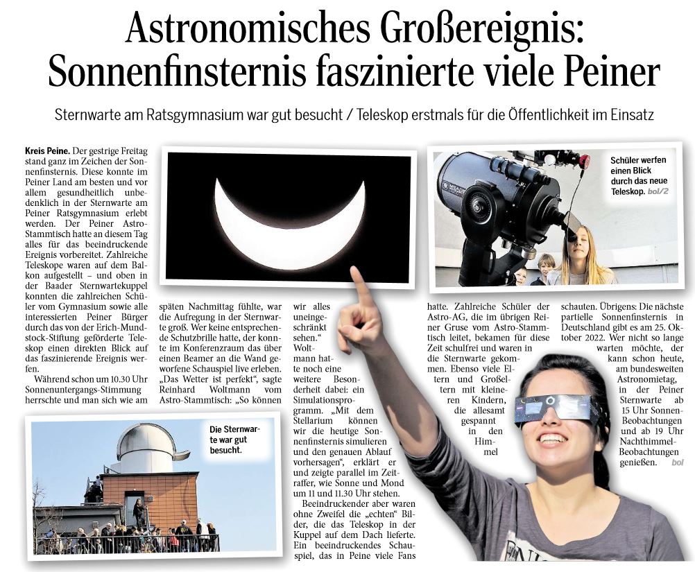 Bericht der PAZ 21.03.2015